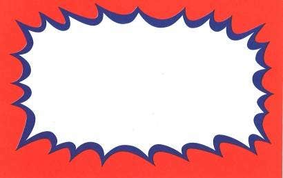 Blank Burst Show Cards | White, Red & Blue - Eddie's Hang-Up Display Ltd.