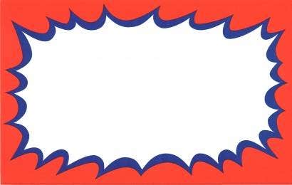 Blank Burst Show Cards | White, Red & Blue - Eddie's Hang-Up Display Ltd.