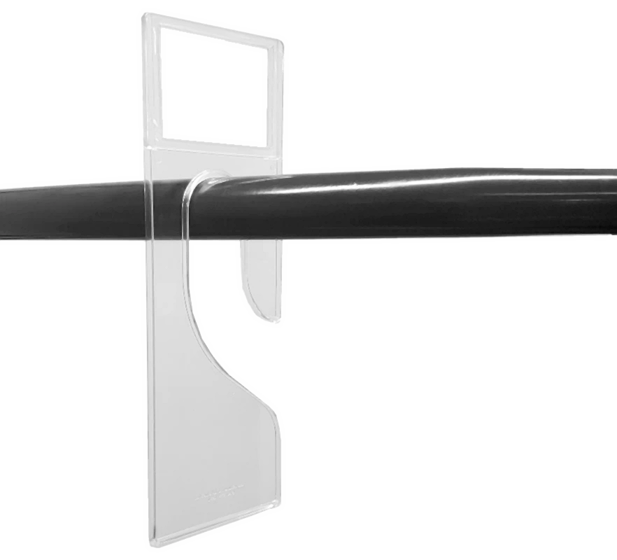 Clear garment divider on a white background