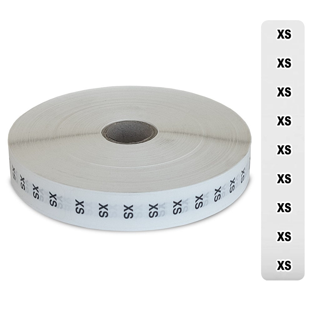 Clothing Size Sticker Strips | Roll of 1000 - Eddie's Hang-Up Display Ltd.