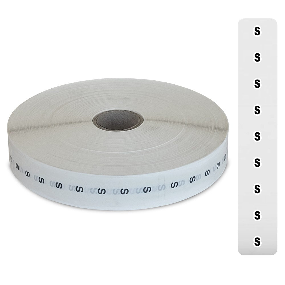 Clothing Size Sticker Strips | Roll of 1000 - Eddie's Hang-Up Display Ltd.