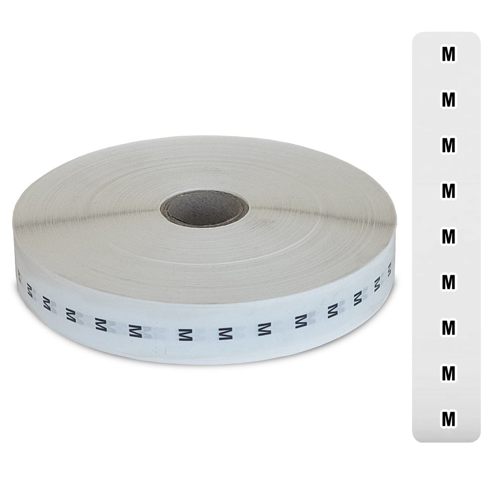 Clothing Size Sticker Strips | Roll of 1000 - Eddie's Hang-Up Display Ltd.