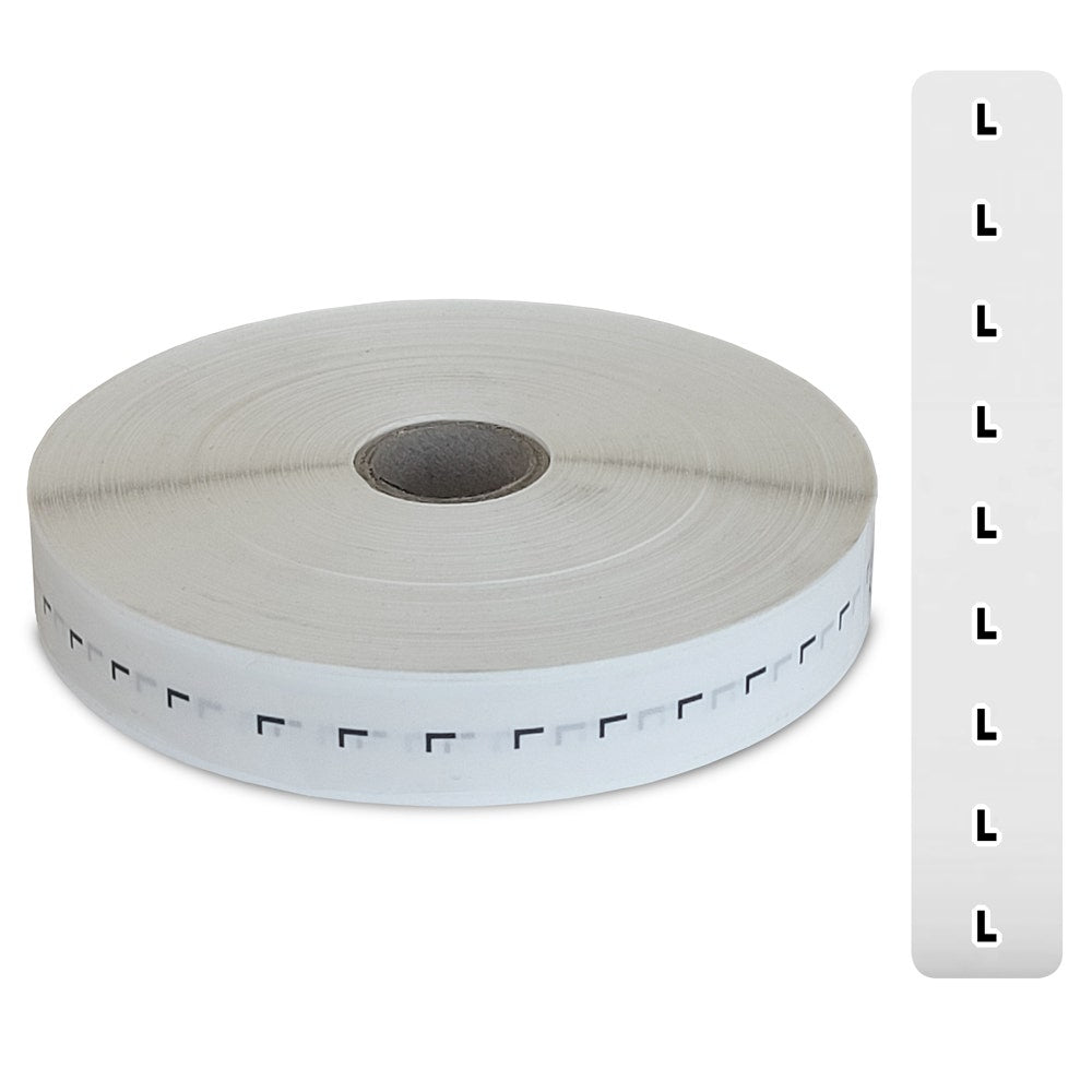 Clothing Size Sticker Strips | Roll of 1000 - Eddie's Hang-Up Display Ltd.