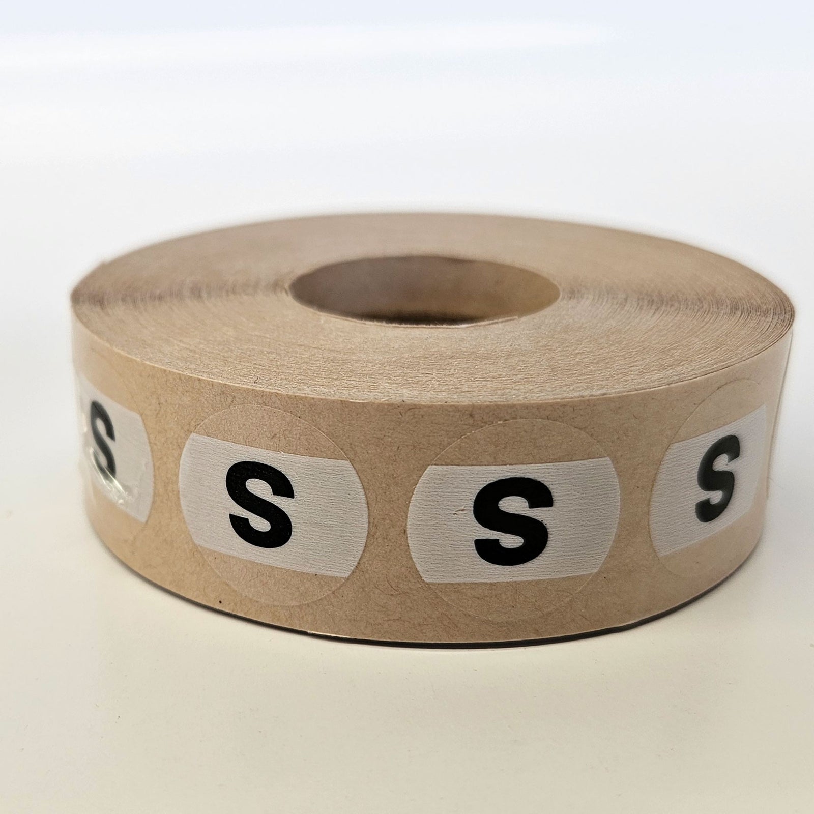 Stick-On-Dot Sizers | 3/4” | Black on White on Clear | 1000 Per Roll - Eddie's Hang-Up Display Ltd.