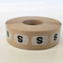 Stick-On-Dot Sizers | 3/4” | Black on White on Clear | 1000 Per Roll - Eddie's Hang-Up Display Ltd.