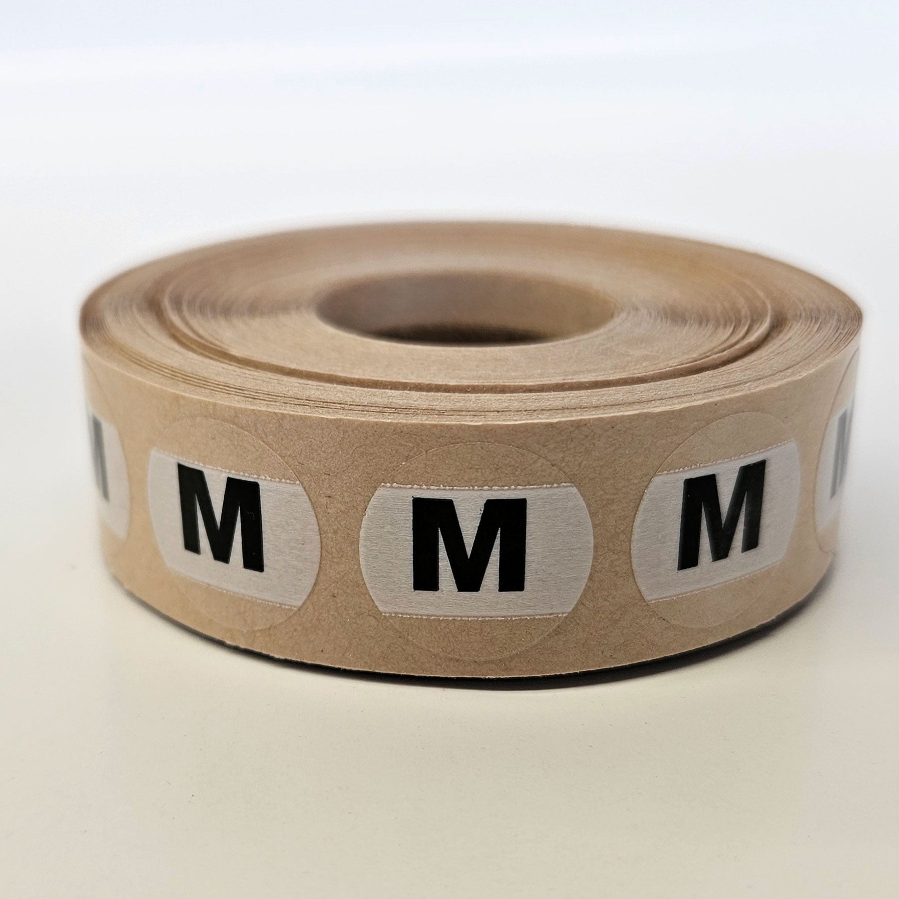 Stick-On-Dot Sizers | 3/4” | Black on White on Clear | 1000 Per Roll - Eddie's Hang-Up Display Ltd.