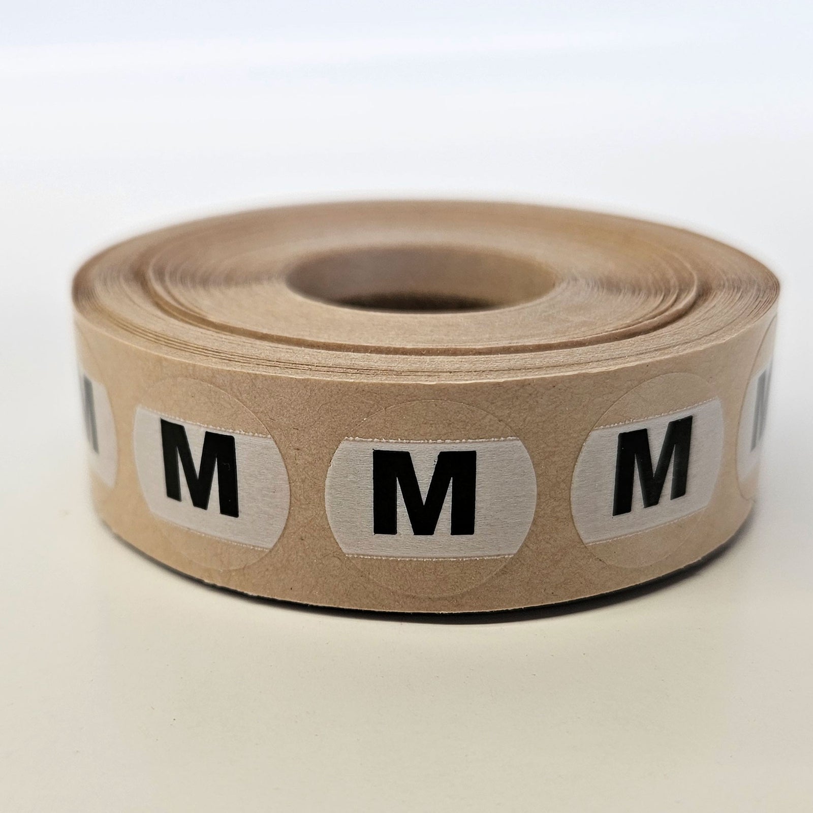 Stick-On-Dot Sizers | 3/4” | Black on White on Clear | 1000 Per Roll - Eddie's Hang-Up Display Ltd.