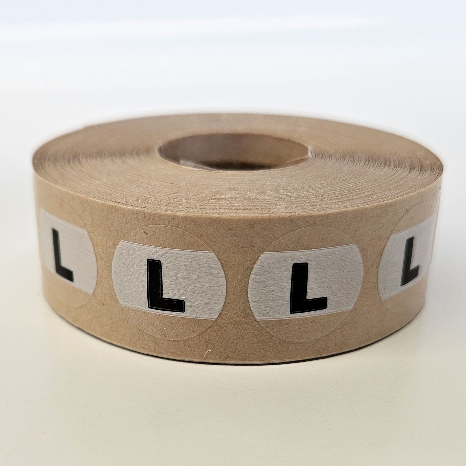 Stick-On-Dot Sizers | 3/4” | Black on White on Clear | 1000 Per Roll - Eddie's Hang-Up Display Ltd.