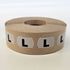 Stick-On-Dot Sizers | 3/4” | Black on White on Clear | 1000 Per Roll - Eddie's Hang-Up Display Ltd.