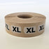 Stick-On-Dot Sizers | 3/4” | Black on White on Clear | 1000 Per Roll - Eddie's Hang-Up Display Ltd.