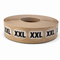 Roll of brown paper with 'XXL' labels on a white background