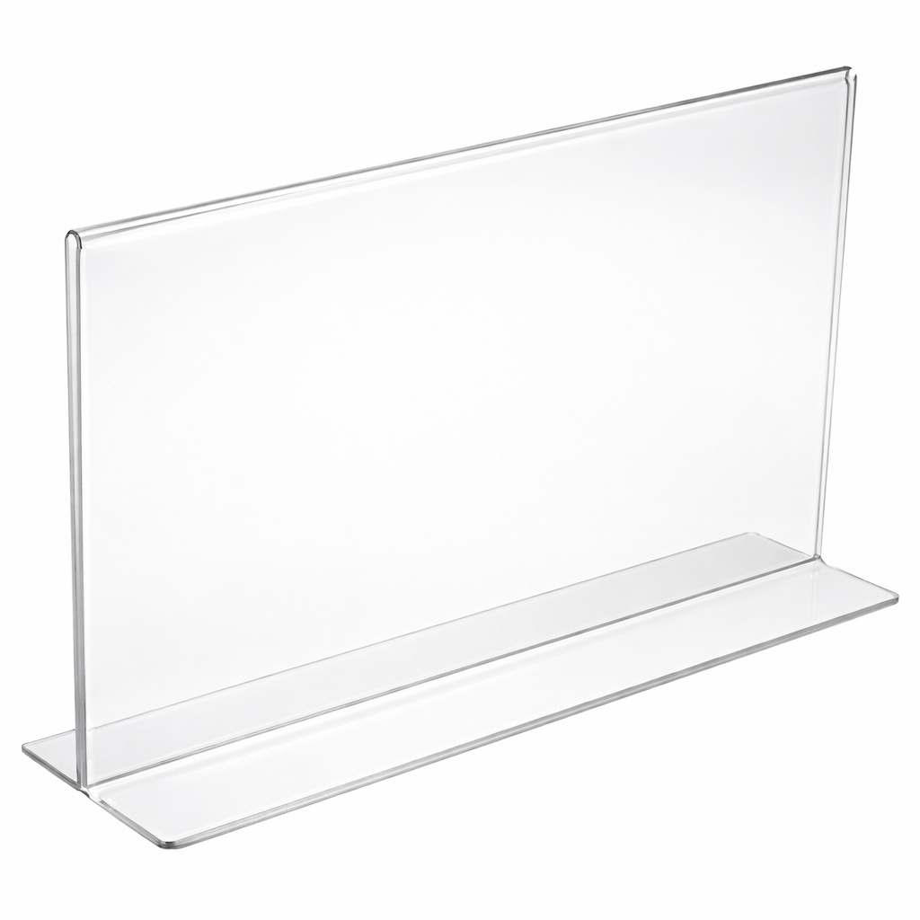 Bottom Loading Sign Holders | Clear Acrylic - Eddie's Hang-Up Display Ltd.