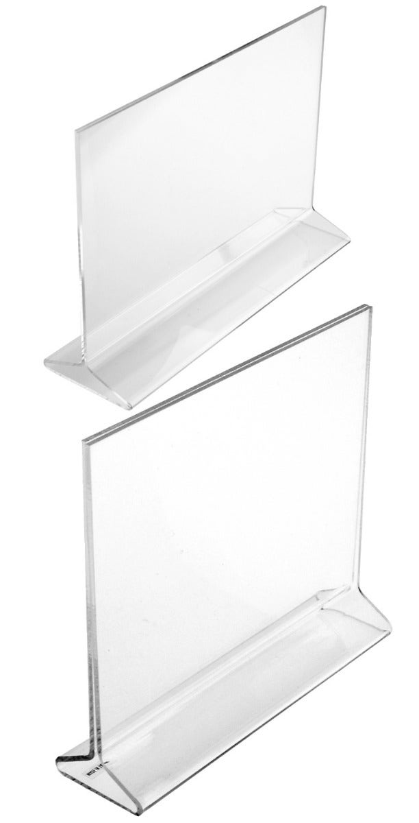 Top Loading Countertop Sign Holders | Clear Acrylic - Eddie's Hang-Up Display Ltd.