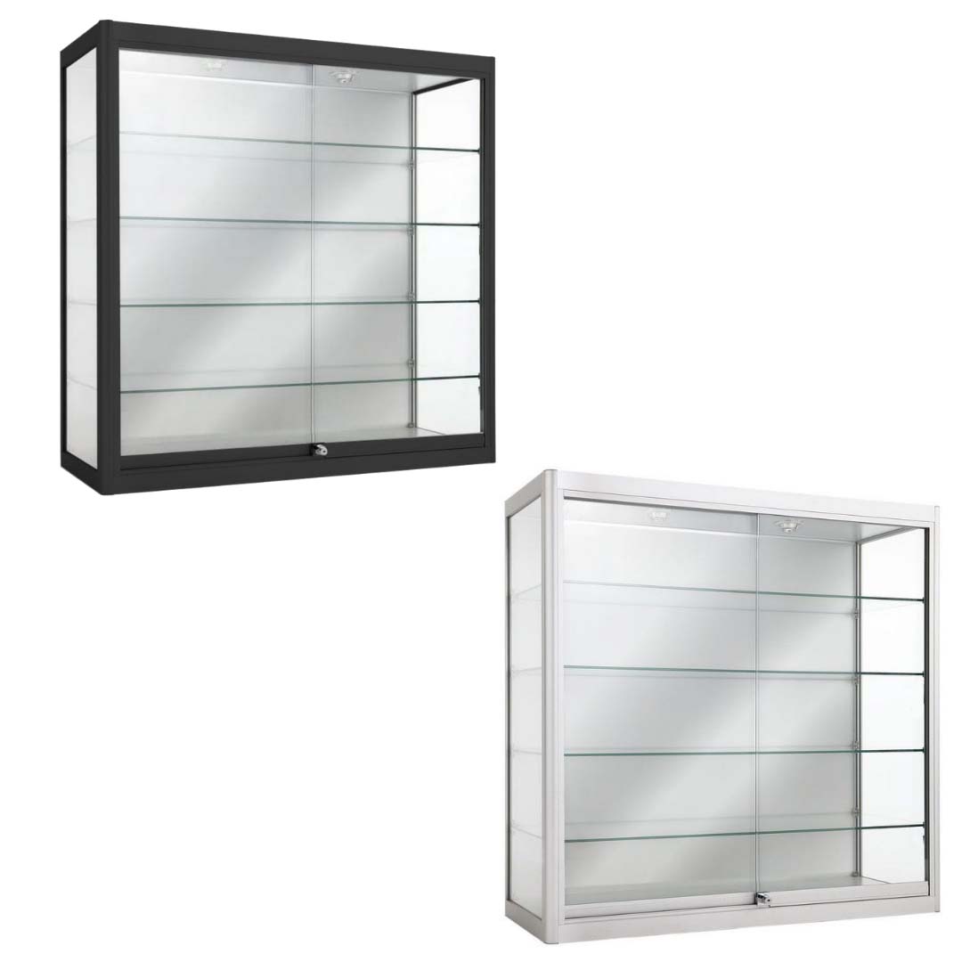 Wall Mounted LED Lit Display Cases | Black or Silver - Eddie's Hang-Up Display Ltd.
