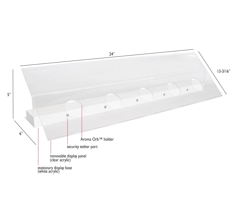 Aroma Orb™ Display Ramp | Acrylic - Eddie's Hang-Up Display Ltd.