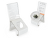 Angled Stand For Aroma Orb™ | White Acrylic | Optional Sign Holder - Eddie's Hang-Up Display Ltd.