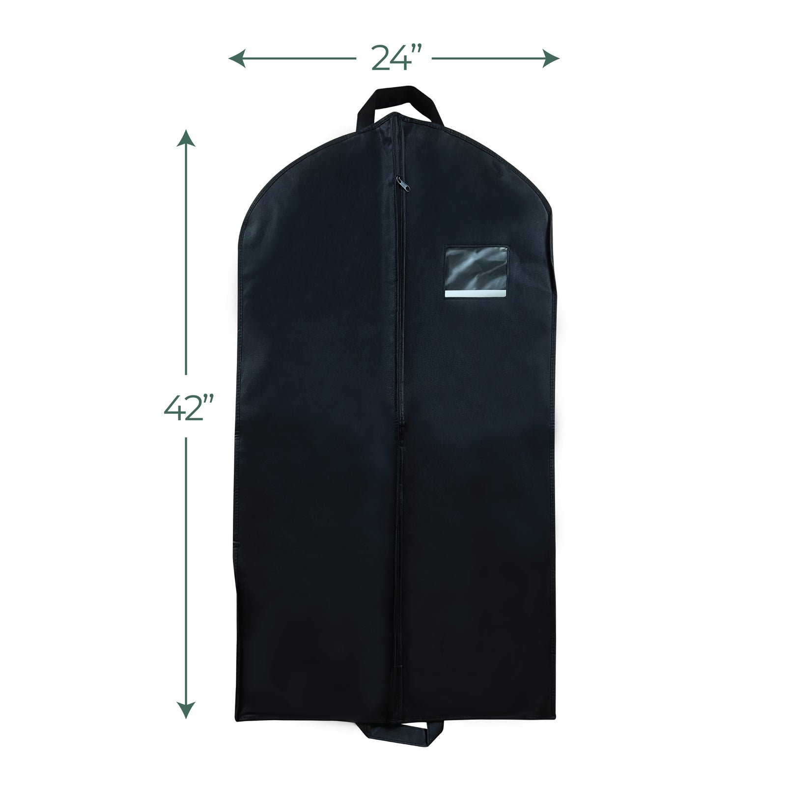 non-woven garment bag showing dimensions