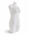 White female mannequin torso on a white background