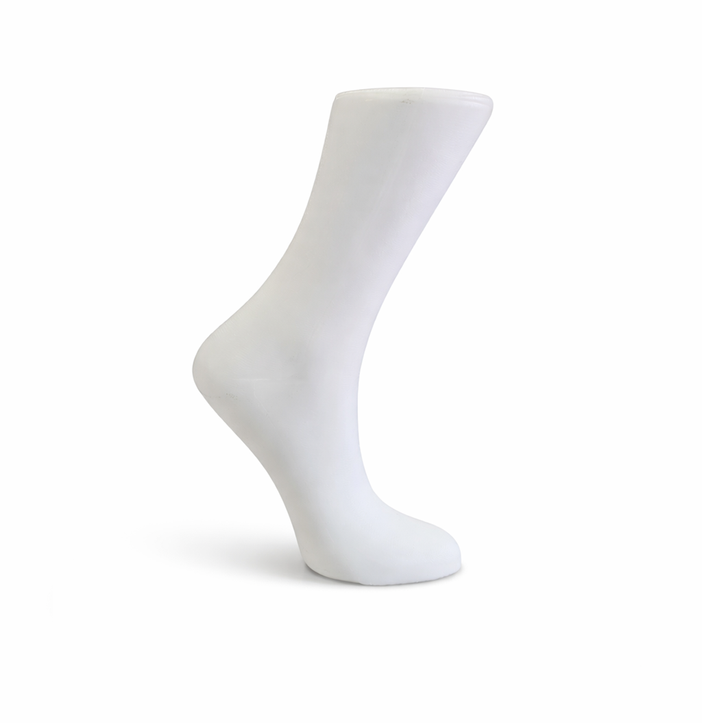 White female sock form a white background