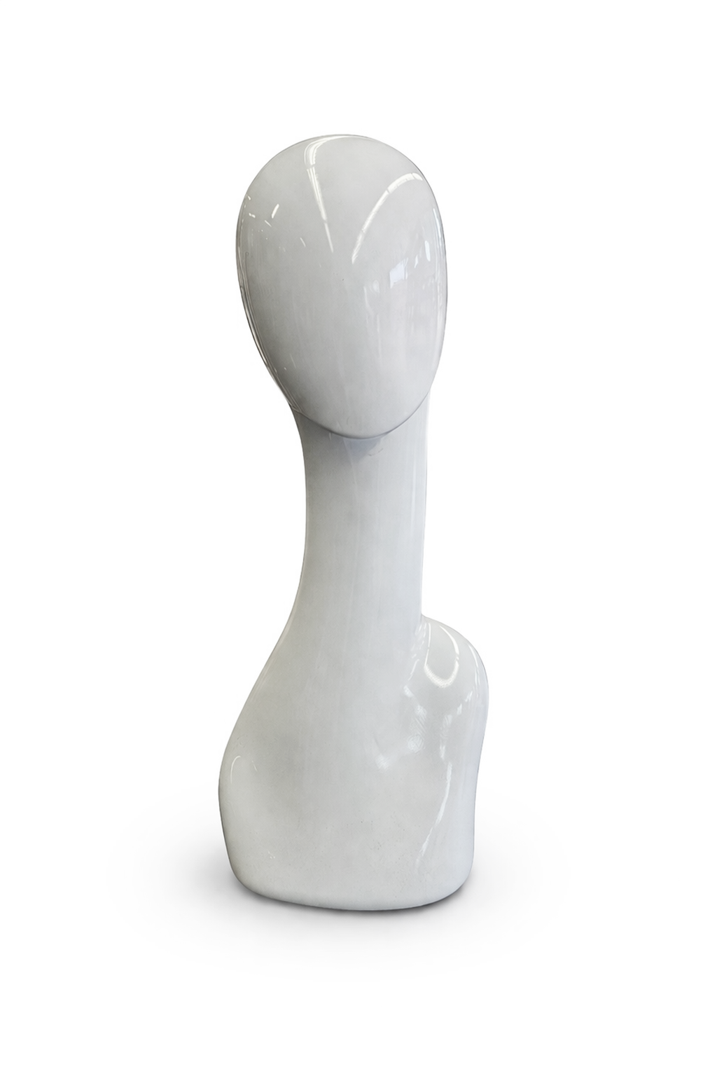 stylized mannequin head on white background
