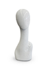 stylized mannequin head on white background