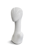 White mannequin head on a white background