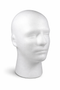 White mannequin head on a white background