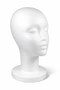 White mannequin head on a white background