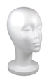 White mannequin head on a white background