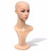 Mannequin head with a realistic face on a white background