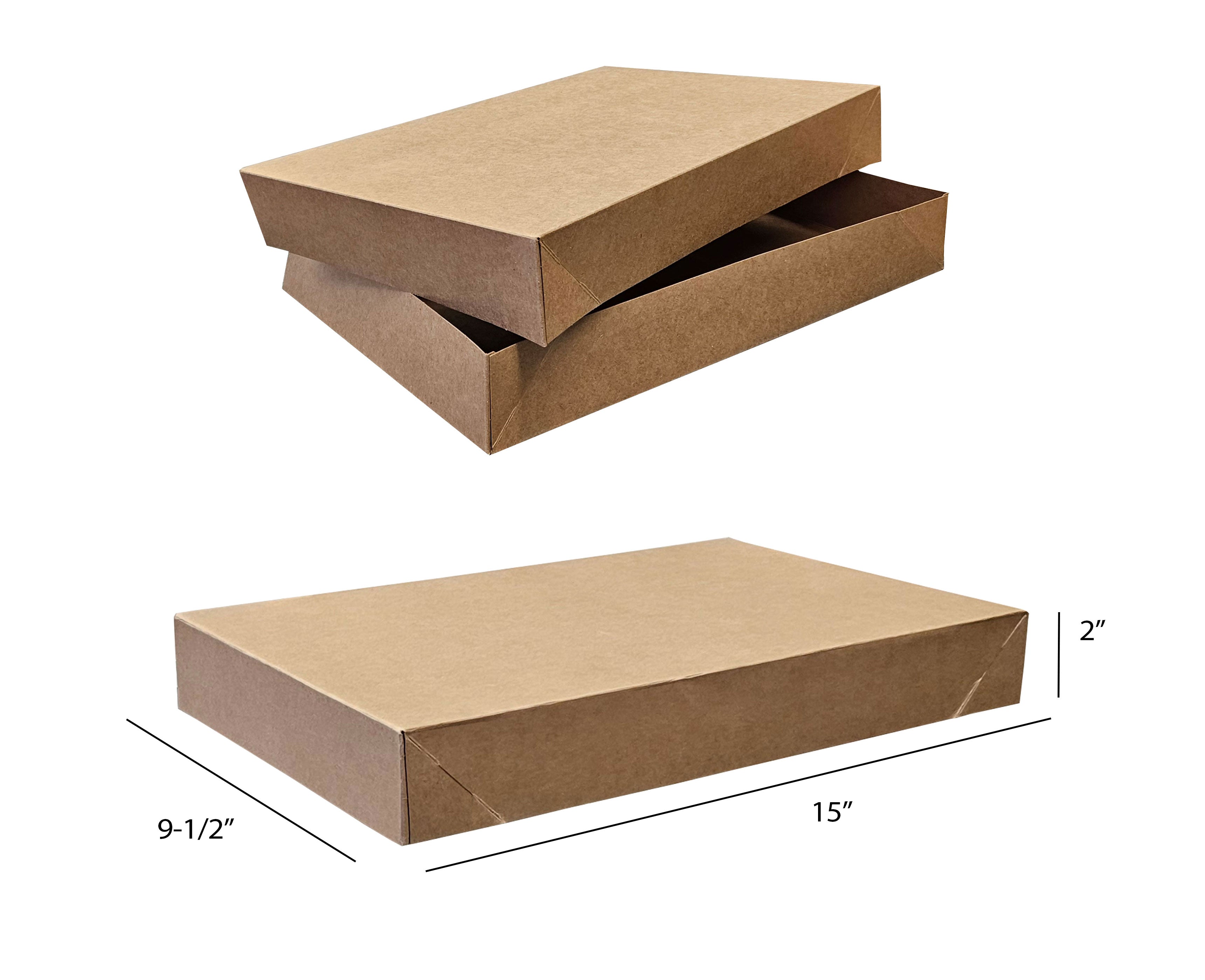 Kraft box with dimensions on a white background