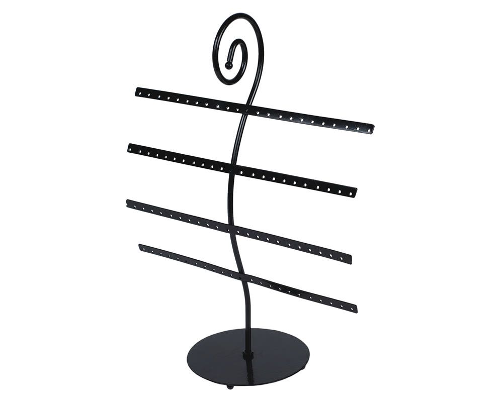 4 Level Scroll Design Metal Earring Stand