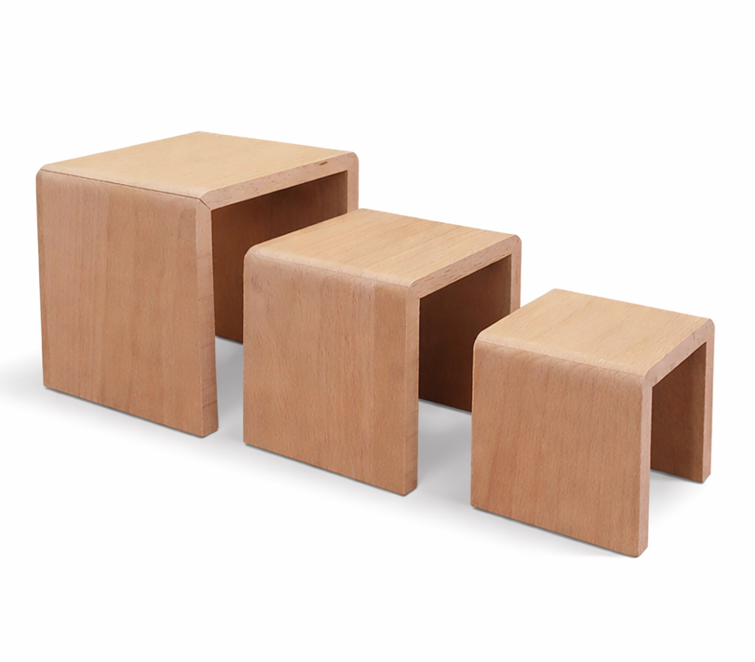 Wood Display Risers | Set of 3 | Square | Small - Eddie's Hang-Up Display Ltd.