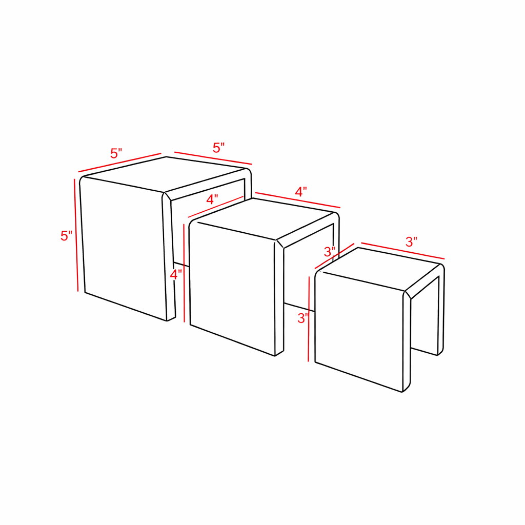 Wood Display Risers | Set of 3 | Square | Small - Eddie's Hang-Up Display Ltd.