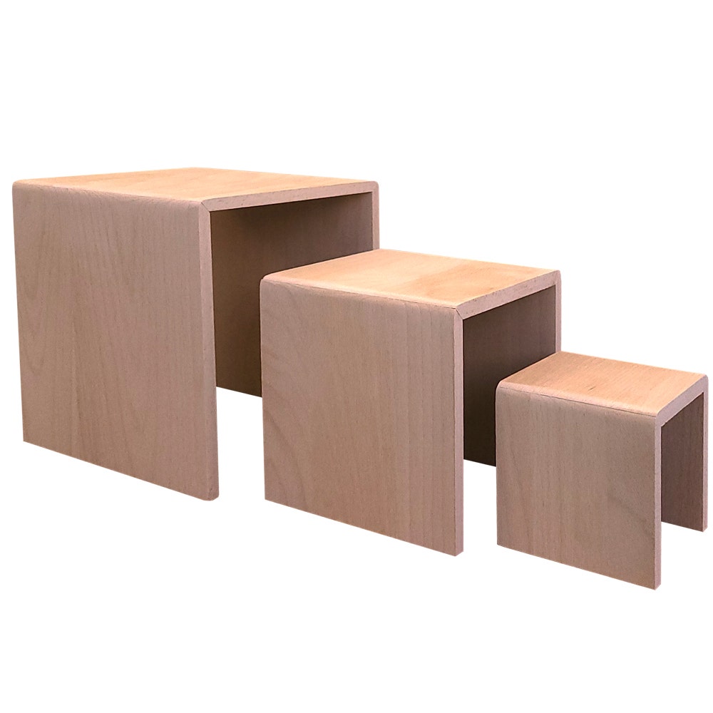 Wooden Display Riser Set | Square | Large – Eddie's Hang-Up Display Ltd.