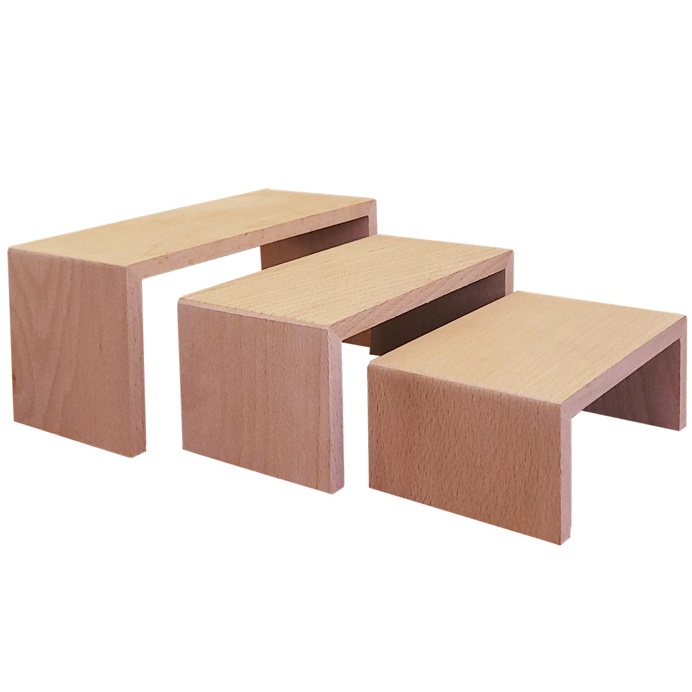 Medium rectangular wooden riser set