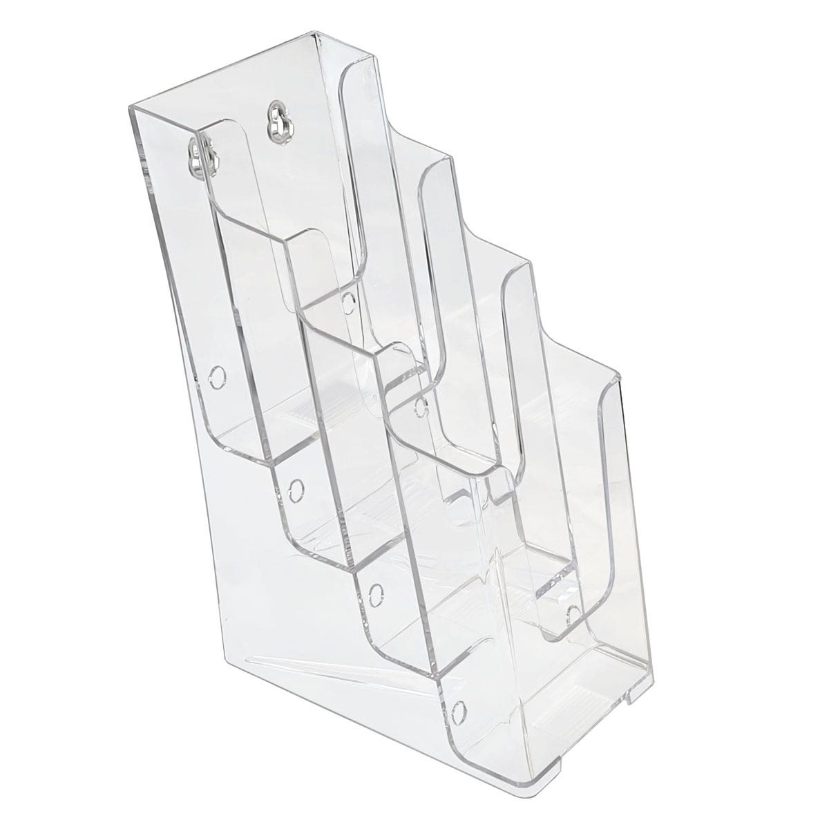 Brochure & Pamphlet Holder | Multi-Compartment | 4" Wide Material | Clear