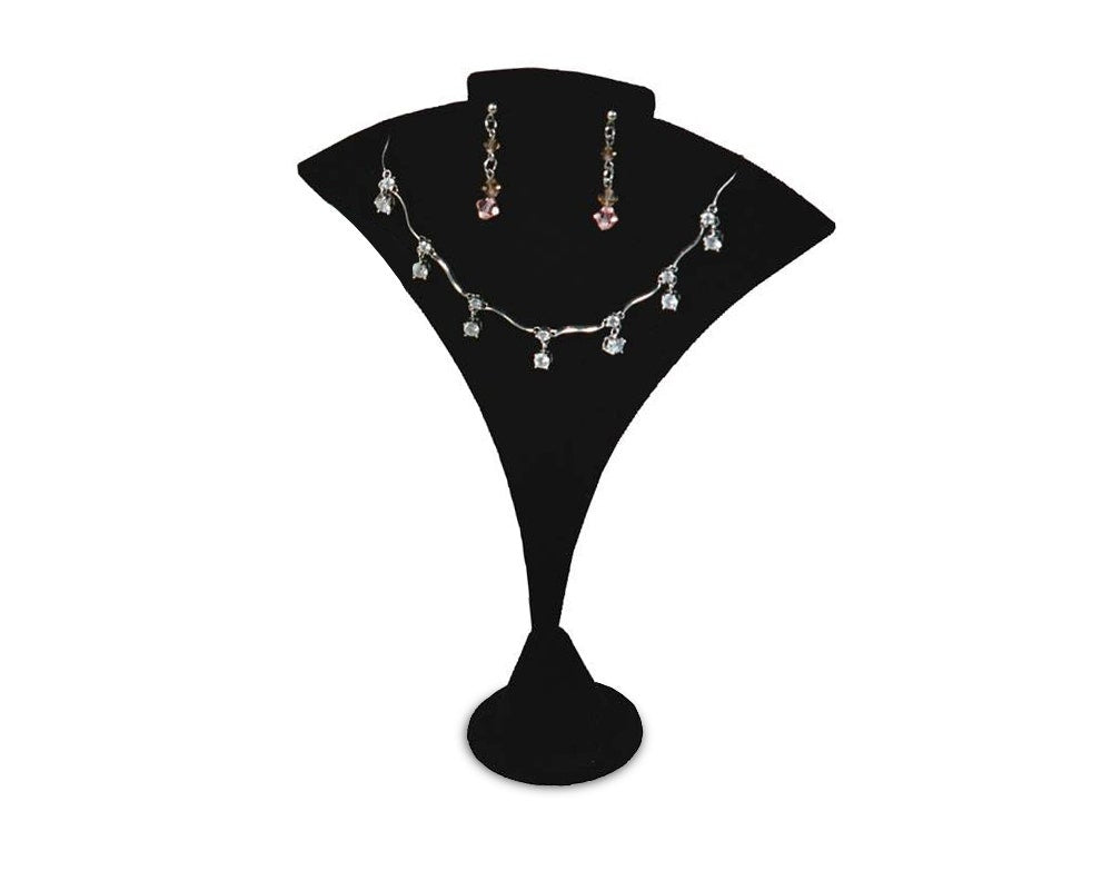 Flared Combination Pendant & Earring Stand | Black Velvet