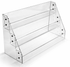 Clear acrylic display rack on a white background