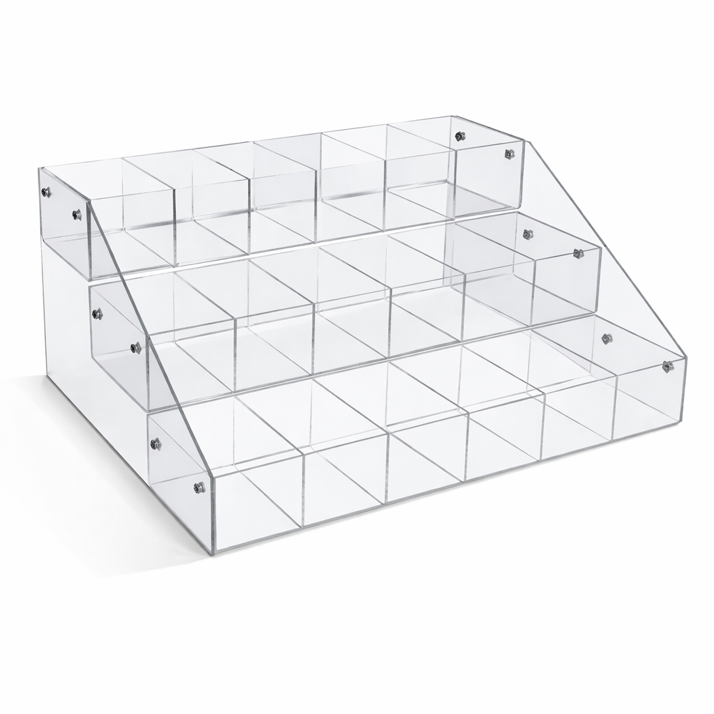 Level 3 Display Rack 18 Compartment Three Level Counter Display (16