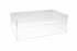 Clear acrylic display box on a white background