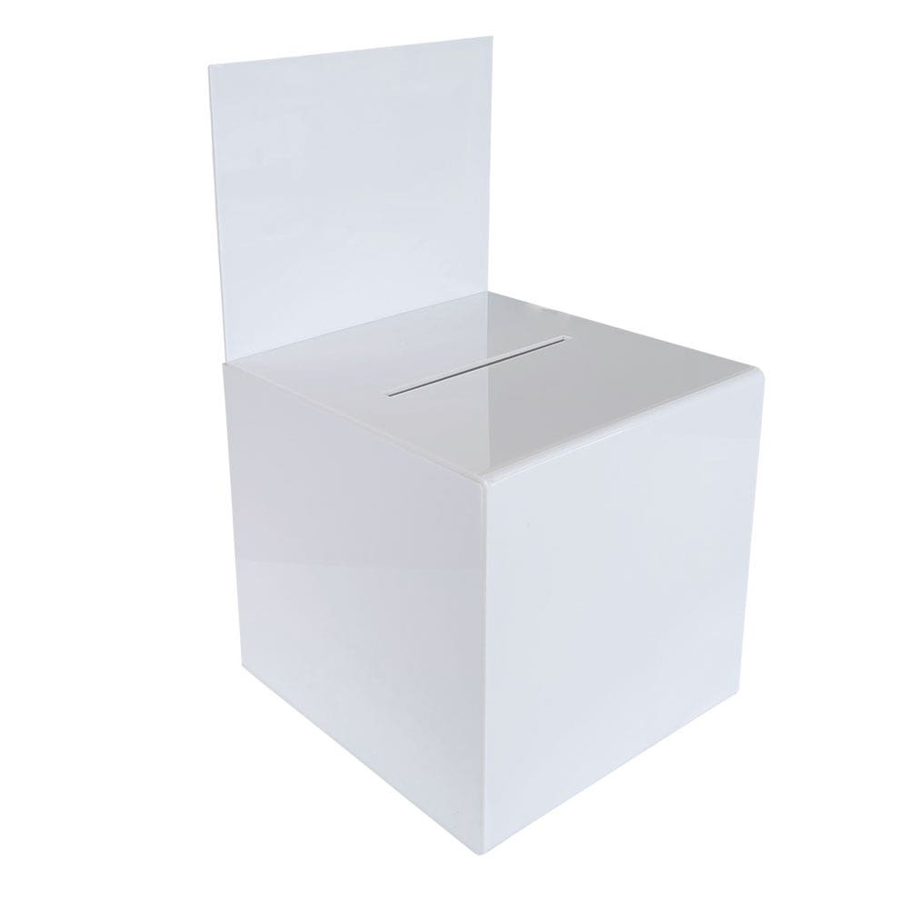 White Acrylic Ballot Box