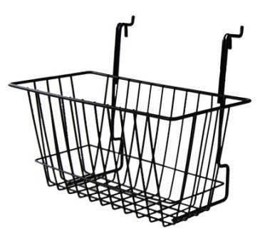 Slatwall & Gridwall Wire Basket | 6" x 12" x 6" - Eddie's Hang-Up Display Ltd.
