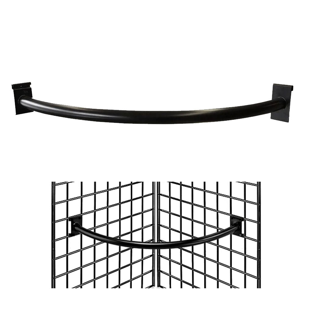 1/4 Radius Grid Hangrail | Black - Eddie's Hang-Up Display Ltd.