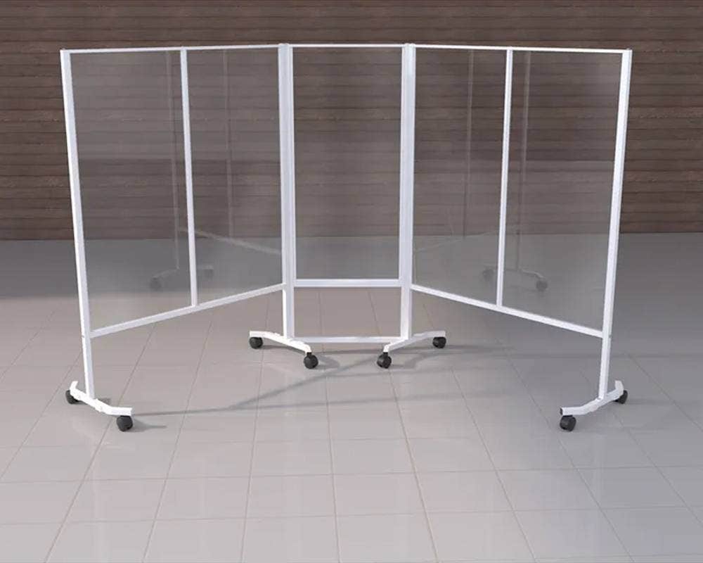Mobile Barriers for Physical Distancing | White Semi-Gloss - Eddie's Hang-Up Display Ltd.