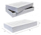 White garment boxes with dimensions on a white background
