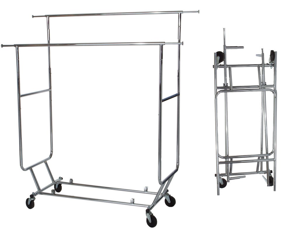Double Bar Collapsible Salesman's Rack | Clothing Rack – Eddie's Hang ...