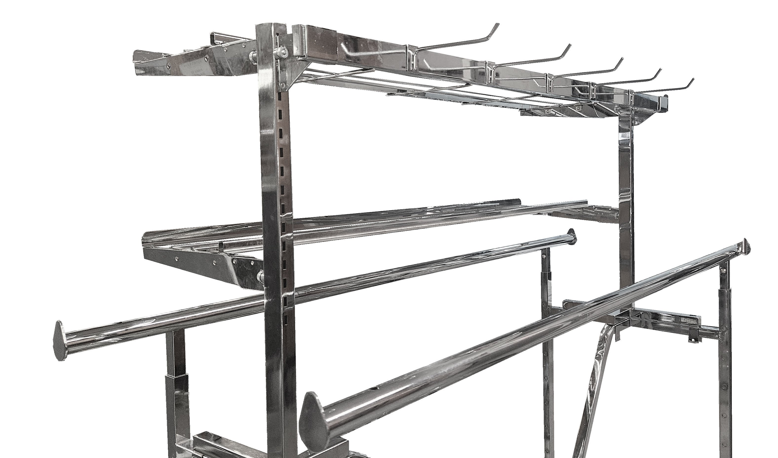 25" High Slotted Standard Upright For Double Bar Rack - Eddie's Hang-Up Display Ltd.