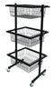 Three Tier Adjustable Basket Stands | Black & White - Eddie's Hang-Up Display Ltd.