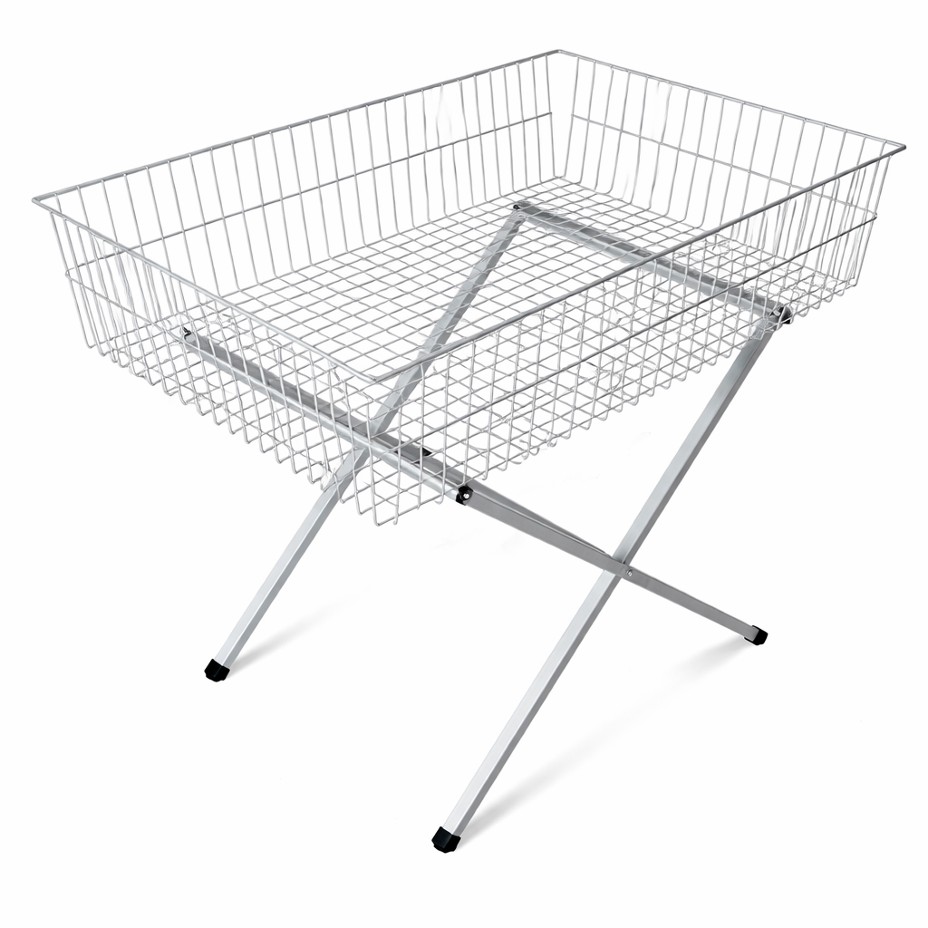 Metal wire  table with stand on a white background